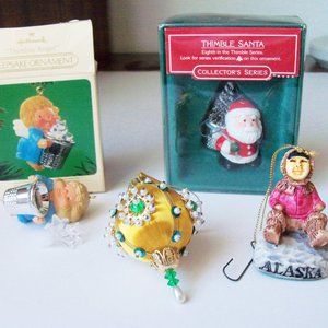 4 vintage ornaments (#EV1118)
